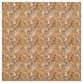 Tissu Chouettes vintages - Orange (Échantillon)