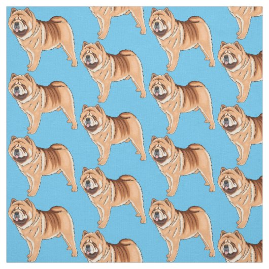 Tissu Chow Chow dog cartoon (Échantillon)