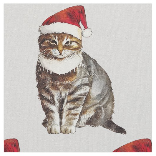 Tissu Christmas Cat (Fermer)
