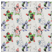 Tissu Christmas penguin ice skating (Échantillon)