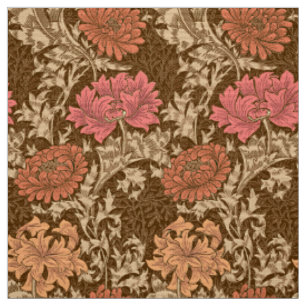 Tissu Chrysanthèmes, brun et rouille de William Morris