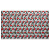 Tissu Chrysanthèmes, gris et rouge de William Morris (Yard)