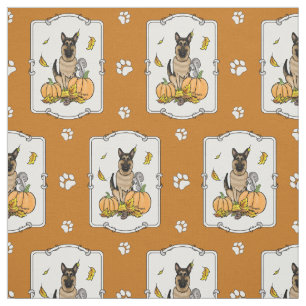Tissu Chute berger allemand chien (tan noir) Citrouille