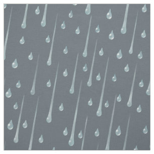 Tissu Chute des gouttes de pluie mignonne Pluie Day gris