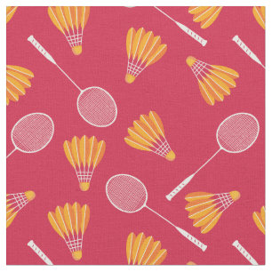 Tissu Chuttlecocks avec raquettes de badminton - rouge