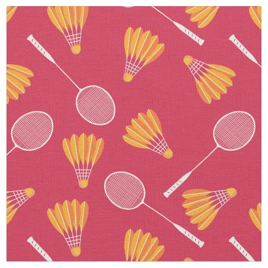 Tissu Chuttlecocks avec raquettes de badminton - rouge (Fermer)