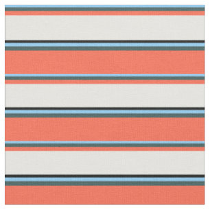 Tissu Ciel bleu, Ardoise foncée gris, Rouge, Crème à la