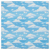 Tissu ciel bleu avec nuages fluides dessin animé (Échantillon)