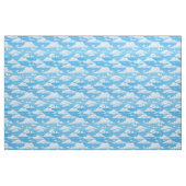Tissu ciel bleu avec nuages fluides dessin animé (Fat Quarter)