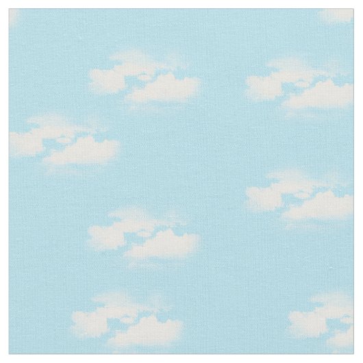 Tissu Ciel bleu avec nuages moelleux (Fermer)