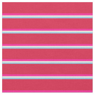 Tissu Ciel bleu, beige, rose foncé et crème