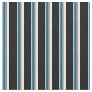 Tissu Ciel bleu, gris ardoise, crème à la menthe et noir