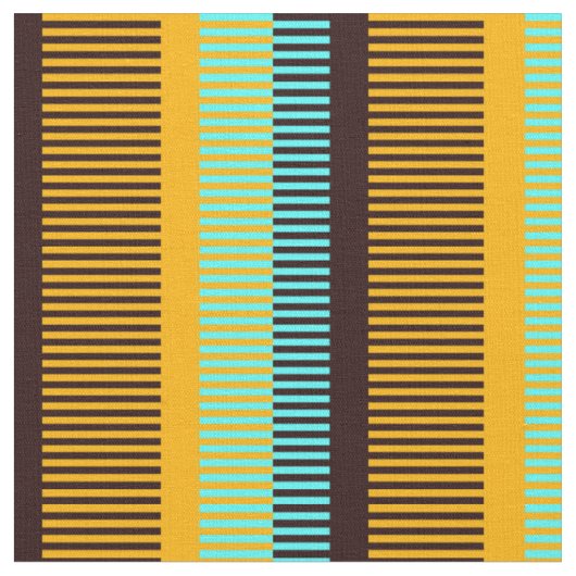 Tissu Ciel bleu jaune Brown rayures (Fermer)