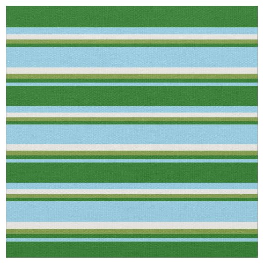 Tissu Ciel bleu, vert foncé, vert et blanc (Fermer)