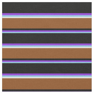 Tissu Ciel bleu, violet, noir, Brown et blanc