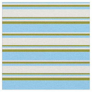 Tissu Ciel clair bleu, beige et vert Motif