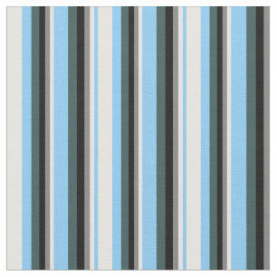 Tissu Ciel clair bleu, blanc, gris, noir et gris ardoise