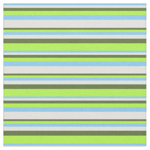 Tissu Ciel clair bleu, cyan, vert olive et vert clair