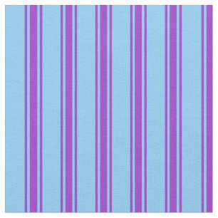 Tissu Ciel clair bleu et Motif couleur orchidée foncée