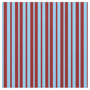 Tissu Ciel clair bleu et Motif rouge foncé rayé