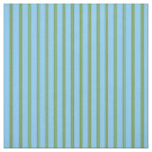 Tissu Ciel clair bleu et Motif vert (Échantillon)