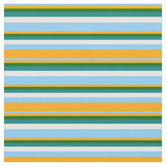 Tissu Ciel clair bleu, orange, vert foncé, Turquoise & b (Fermer)