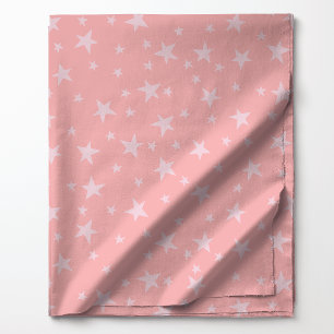 Tissu Ciel Étoilé Rose Pastel Motif Céleste