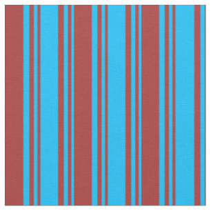 Tissu Ciel profond bleu et Brown rayures/lignes Motif