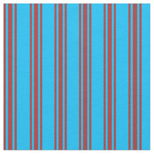 Tissu Ciel profond bleu et Motif Brown linéaire/rayé