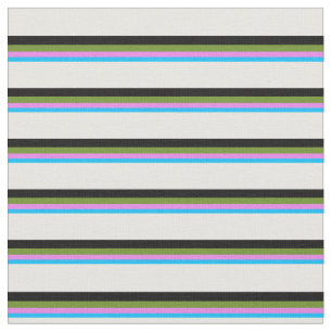 Tissu Ciel profond bleu, violet, vert, noir et blanc