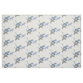Tissu Ciels gracieux : Grue blanche bleue (Fat Quarter)
