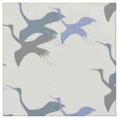 Tissu Ciels gracieux : Grue blanche bleue (Détail)