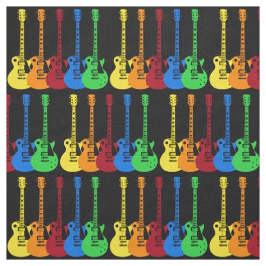 Tissu Cinq guitares électriques colorées (Échantillon)