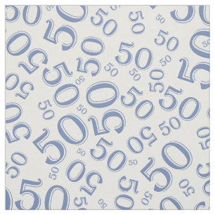 Tissu cinquantième Bleu frais et blanc de motif de
