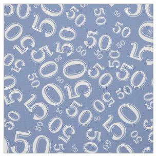 Tissu cinquantième Bleu frais et blanc de motif de