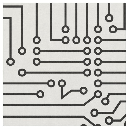 Tissu Circuits - noir sur le blanc (Fermer)