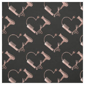 Tissu Ciseaux Rose Gold Coiffeur Salon Cœur (Échantillon)