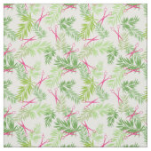Tissu Ciseaux roses chauds Franges de palmiers verts (Échantillon)