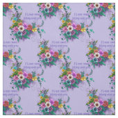 Tissu Citation Inspirationnelle Avec Fleurs (Échantillon)