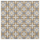 Tissu Citron blanc bleu méditerranéen (Échantillon)