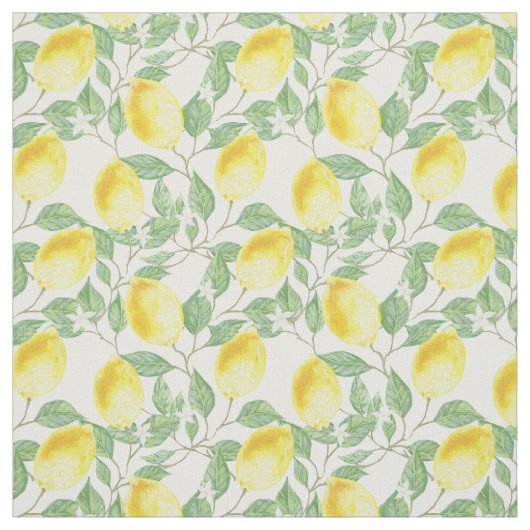 Tissu Citrons Et Fleur (Échantillon)