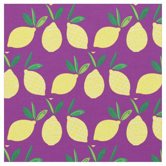 Tissu Citrons Fruits D'été Mignons (Fermer)