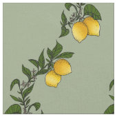 Tissu Citrons rustiques avec brindilles à ondes foliaire (Fermer)