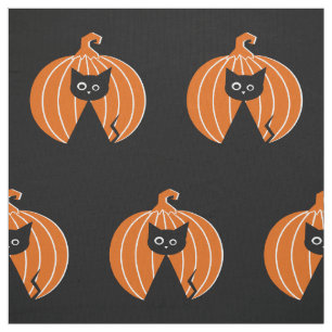 Tissu Citrouille de chat noir {and}