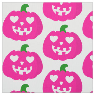 Tissu citrouille de cœur rose d'Halloween jack-o-lantern
