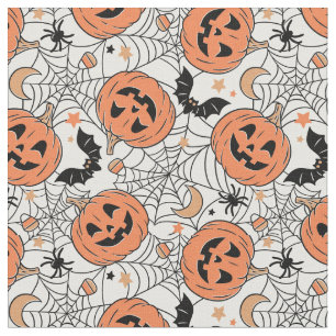 Tissu Citrouille éffrayant Motif Halloween
