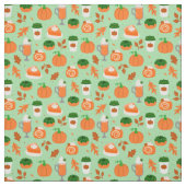 Tissu citrouille épice café pastel vert (Échantillon)