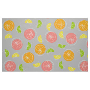 Tissu Citrus Gris à plusieurs gros caractères