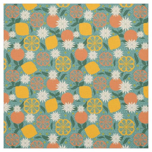 Tissu Citrus moderne du milieu du siècle  (Échantillon)