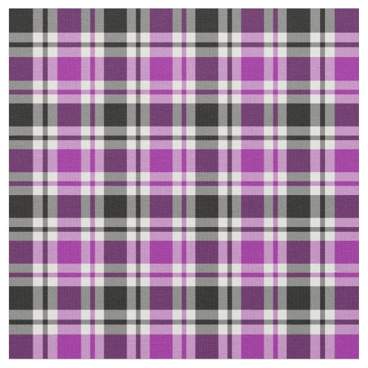 Tissu Clair violet, noir et blanc Plaid Motif (Fermer)